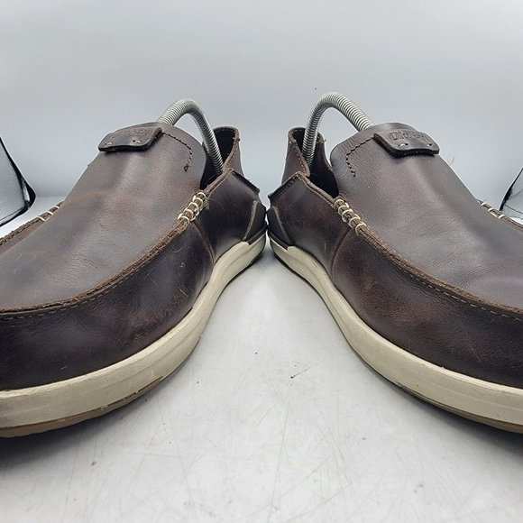 Olukai Kakaha Mens 10 Brown Leather Slip On Shoes Casual Comfort 10490-4848 main image 11